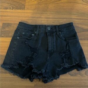 Aeropostale high-rise jean shorts in black